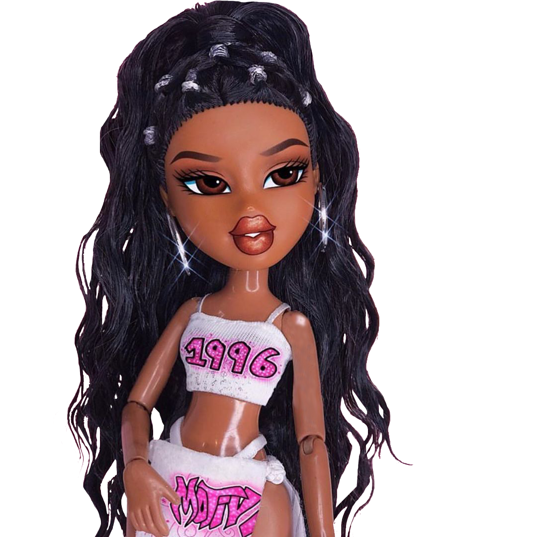 Fashion Doll with Long Curly Black Hair