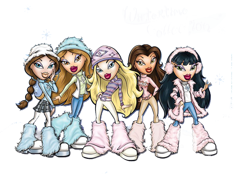 Five Winter Fashion Dolls in Fur Boots