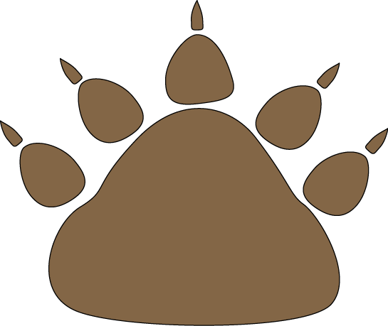 Brown Bear Paw Print Flat Illustration