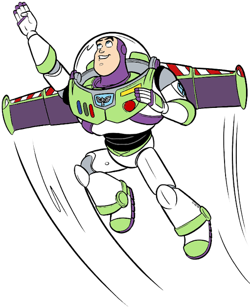 Buzz Lightyear Flying in Green and Purple