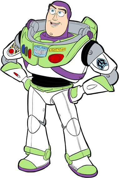 Buzz Lightyear Cartoon Hands on Hips Green Suit