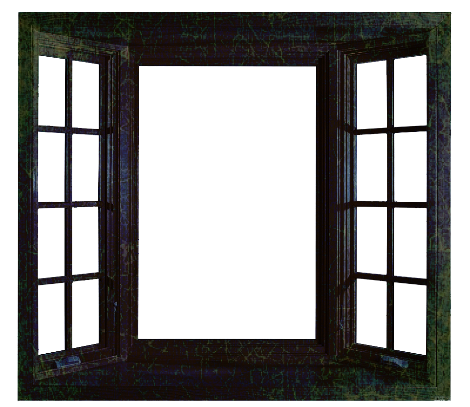 Dark Weathered Wood Casement Window Frame