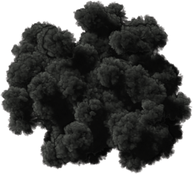 Dense Black Smoke Cloud with Billowing Edges