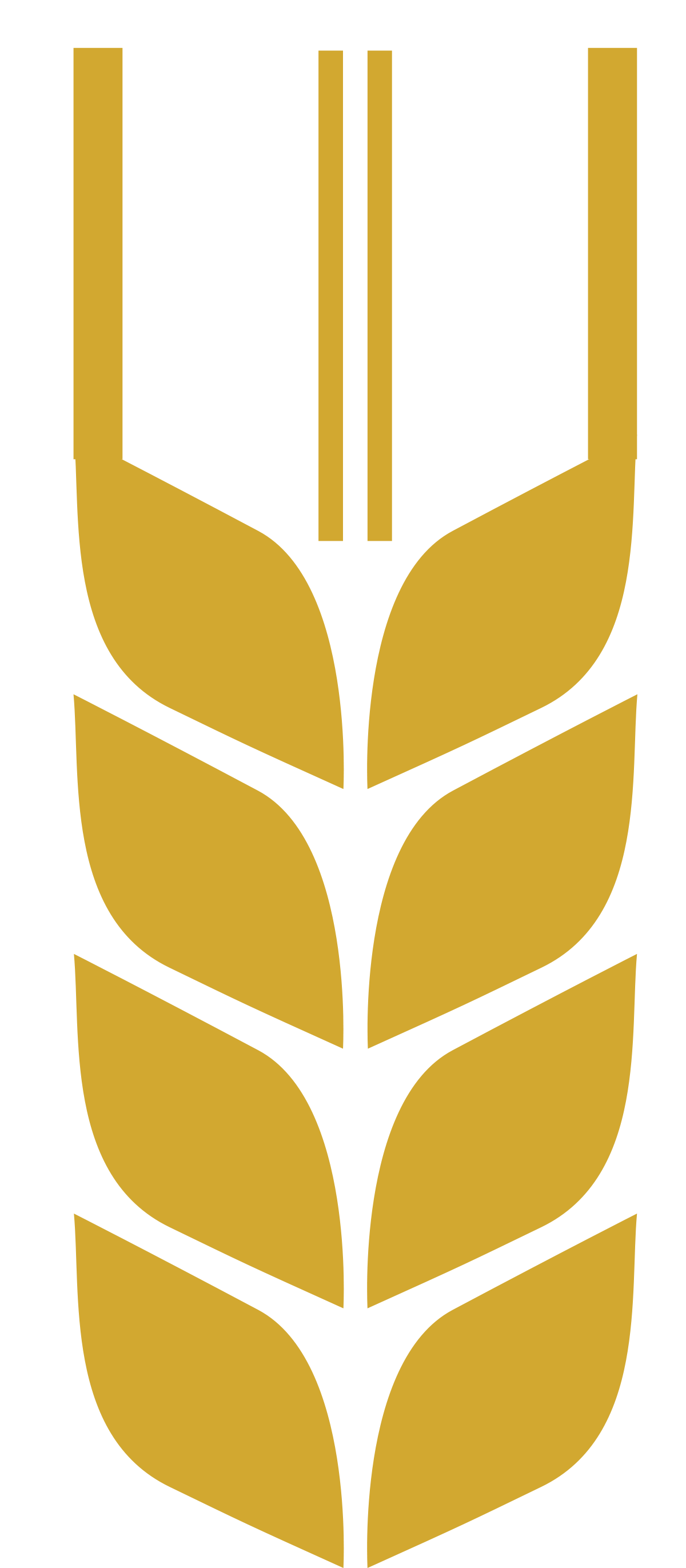Golden Wheat Ear Icon in Flat Style