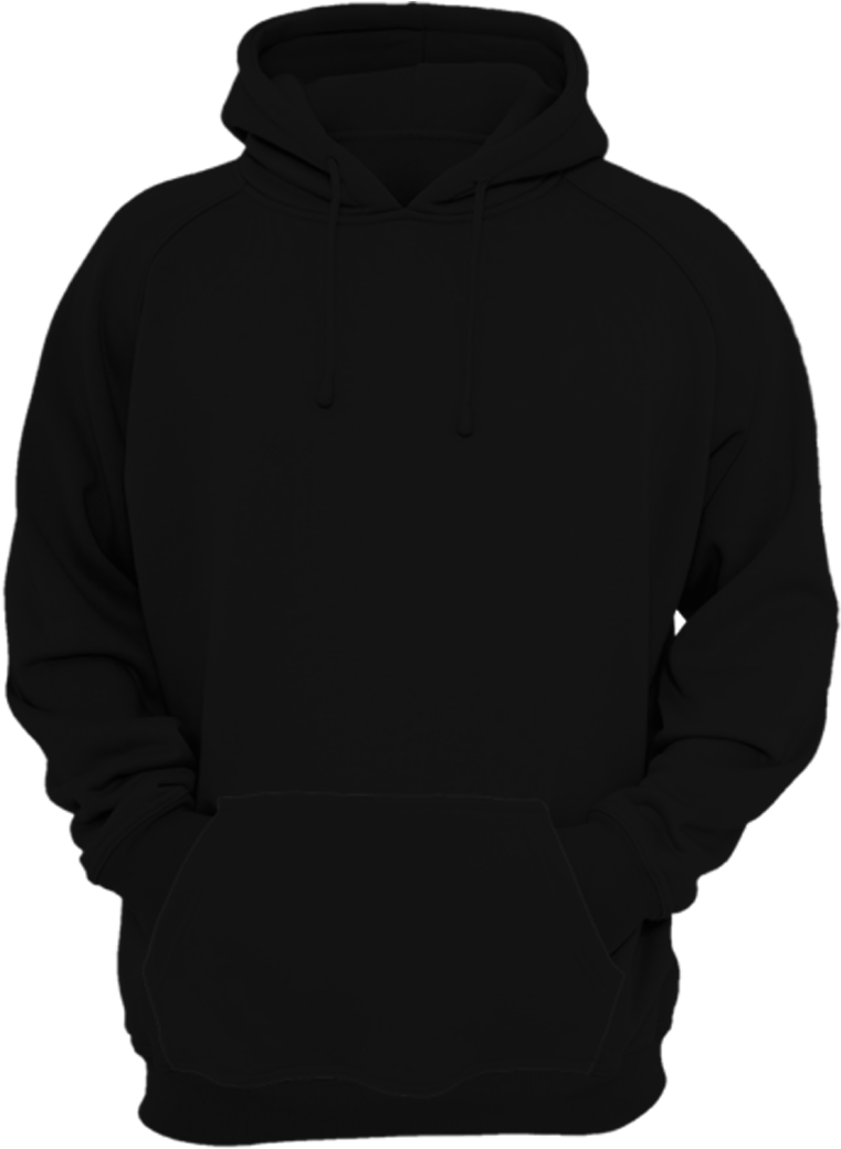 Plain Black Hoodie with Kangaroo Pocket