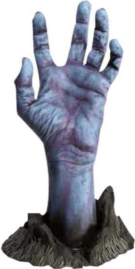 Blue-Purple Undead Hand Rising from Dirt