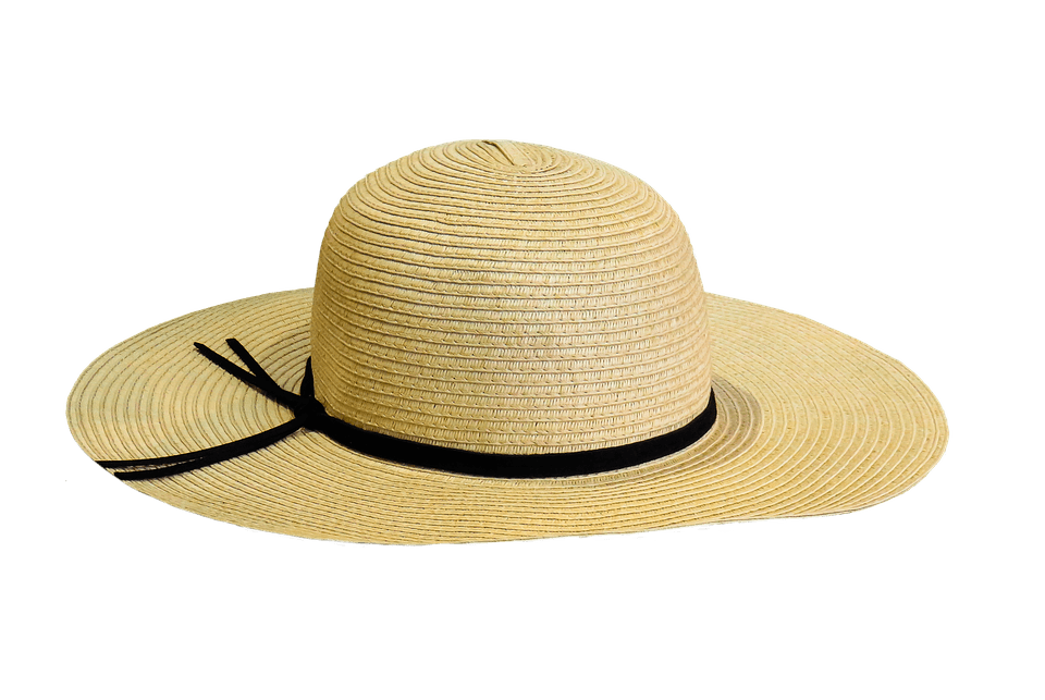 Wide Brim Straw Sun Hat with Black Ribbon