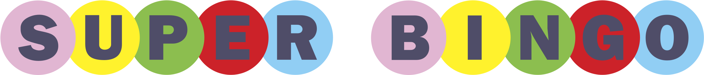 Super Bingo Pastel Circles Text Banner