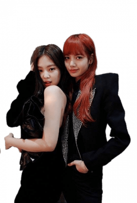 Two Women in Black Outfits, Red Hair