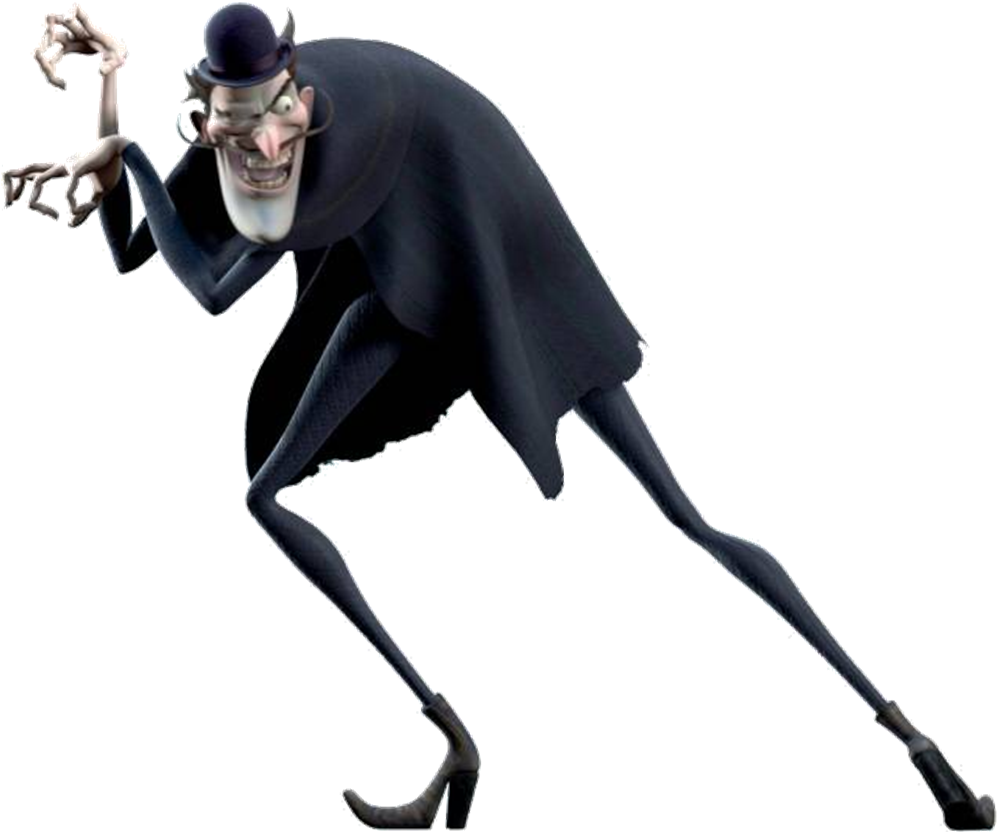 Sinister Villain in Black Cape and Bowler Hat