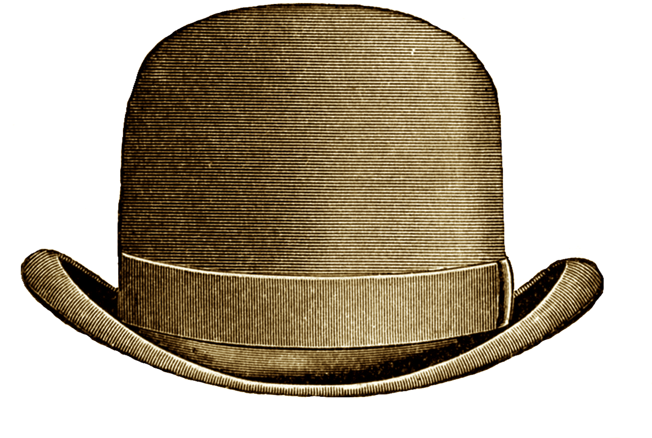 Sepia Engraved Bowler Hat with Ribbed Band