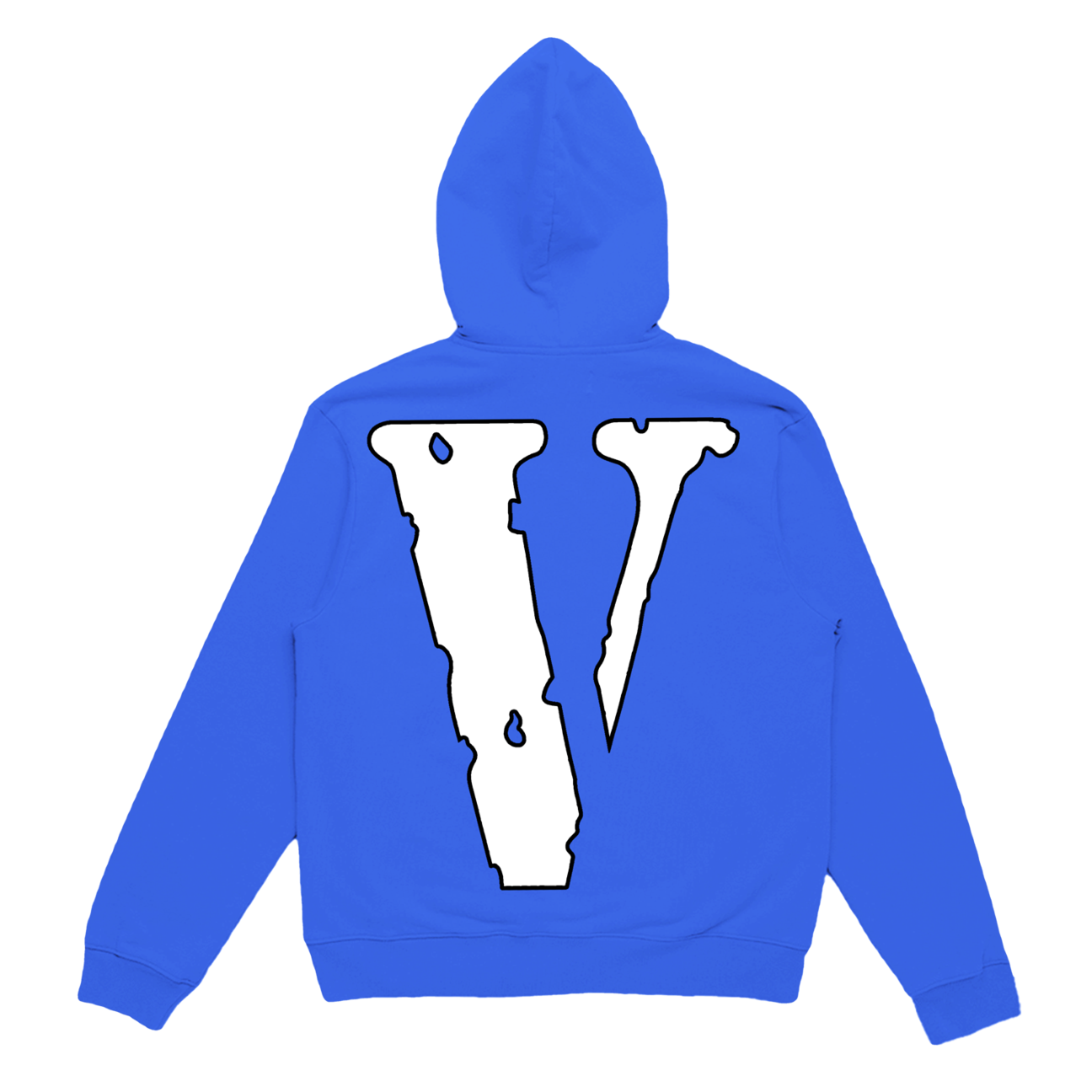 Royal Blue Hoodie with Large White V Print