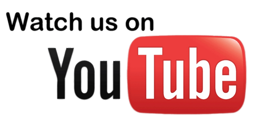 Watch Us on Text with Red YouTube Badge