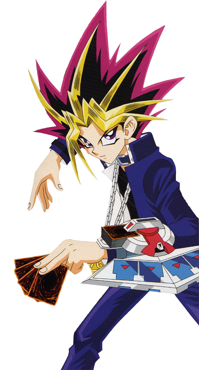 Anime Duelist with Spiky Magenta Hair