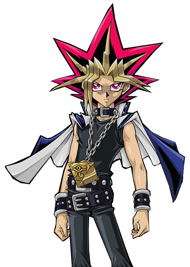 Anime Duelist with Spiky Red-Tipped Hair