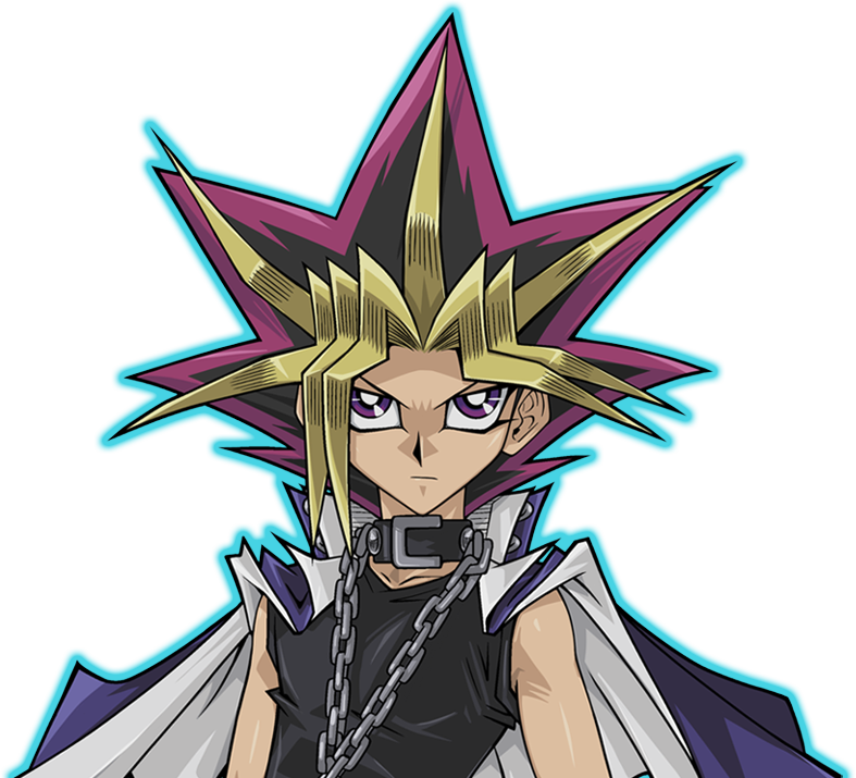 Anime Duelist with Spiky Tri-Color Hair