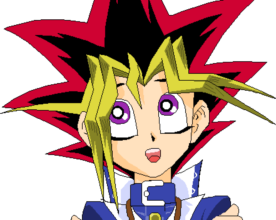 Anime Boy with Spiky Red and Black Hair
