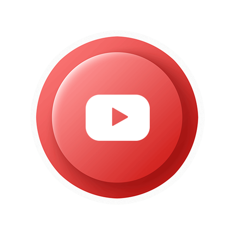 Glossy Red Round YouTube Play Button