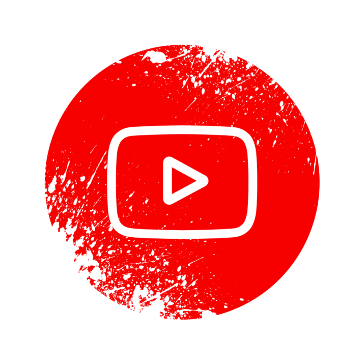 Red Grunge Circle Video Play Icon