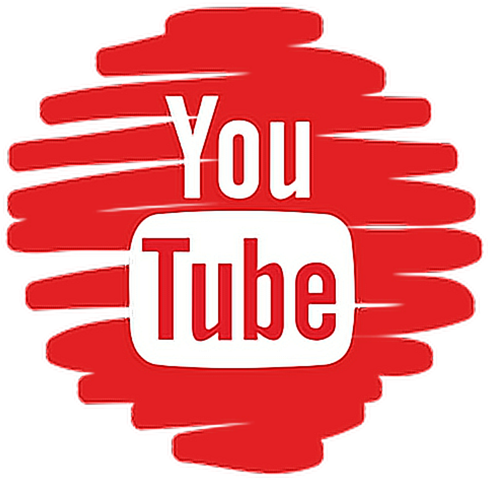 Red Scribble Circle with White YouTube Logo