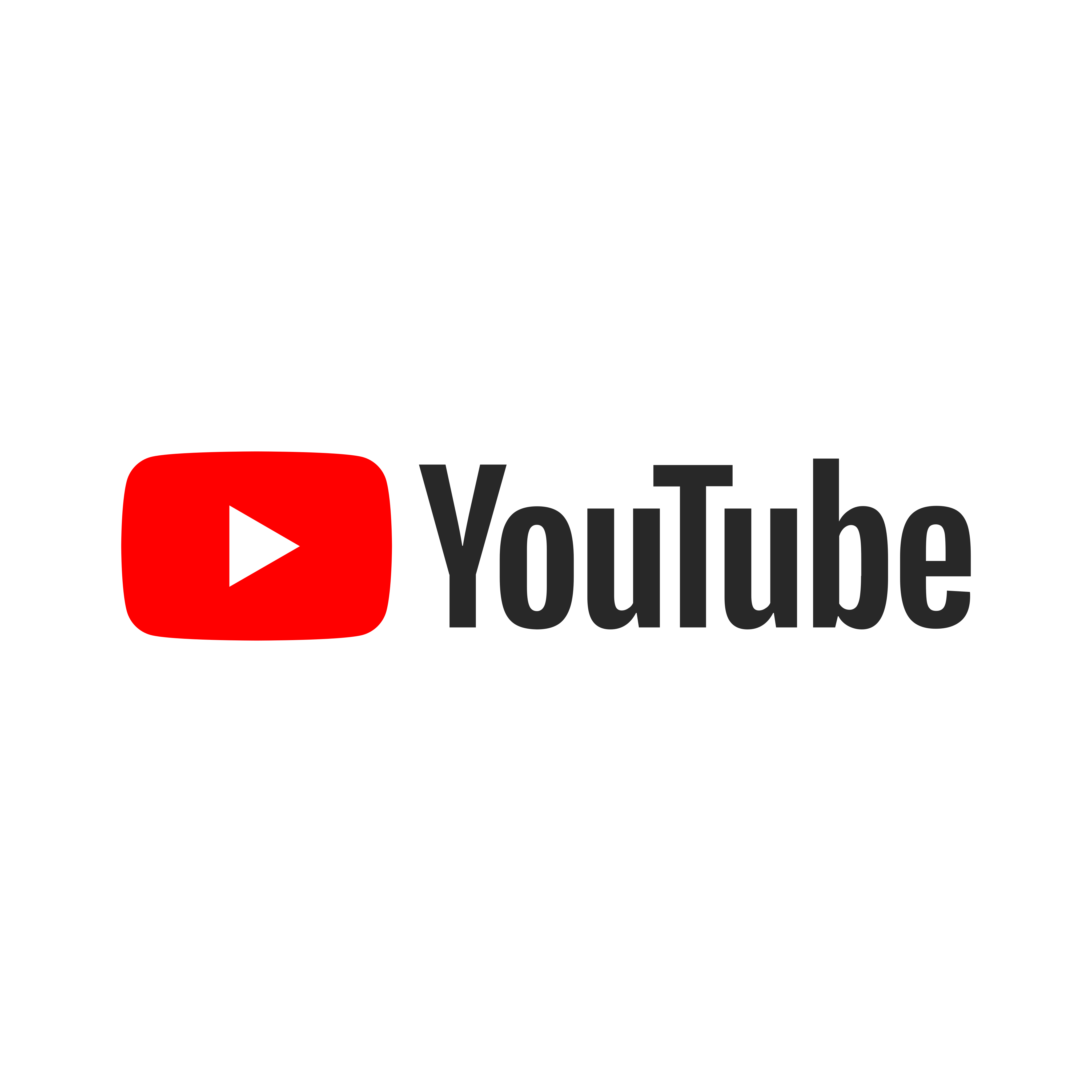 Red Play Button Logo with Dark Wordmark