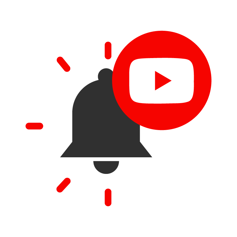 Dark Notification Bell with Red Play Badge