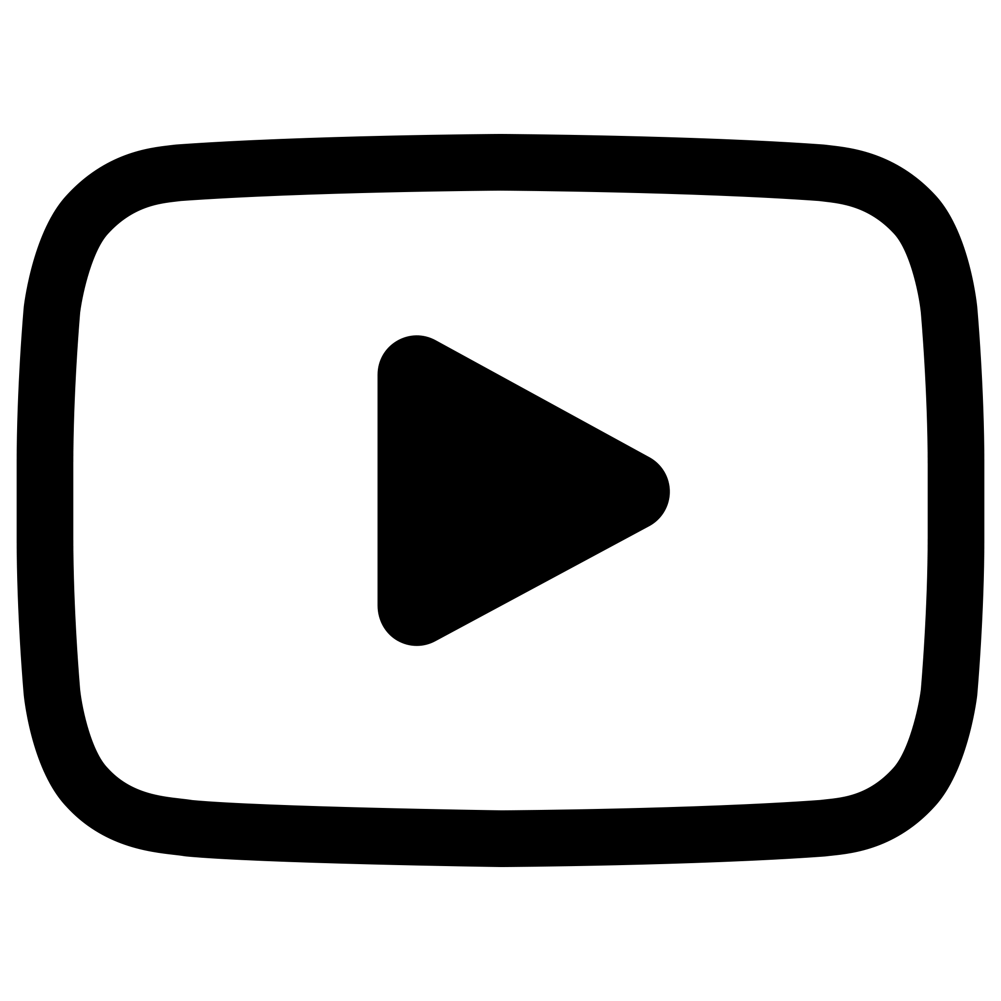 Black Outline Play Button Icon with Bold Strokes