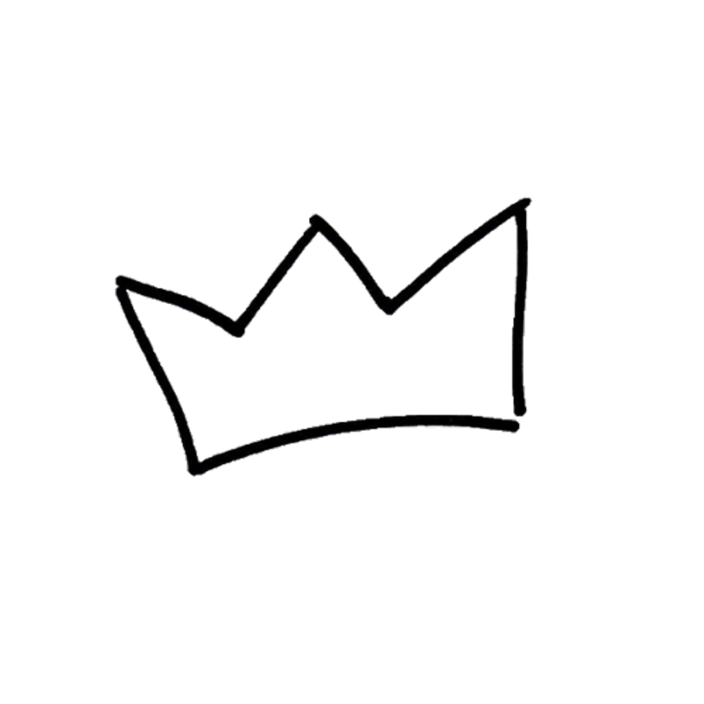 Hand Drawn Black Crown Outline Doodle