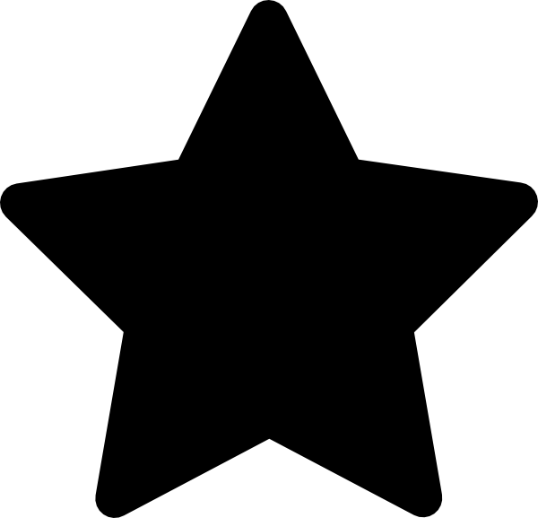 Solid Black Five-Point Star with Rounded Corners