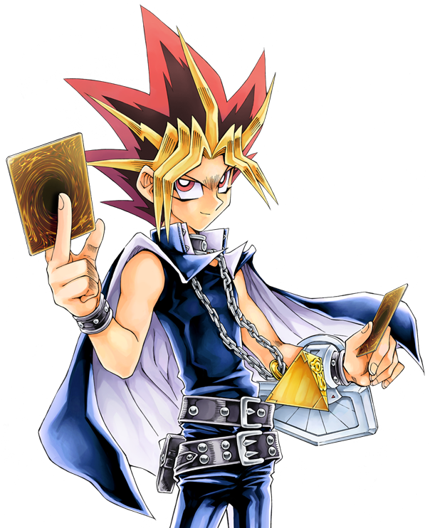 Yami Yugi Anime Hero Holding Duel Card