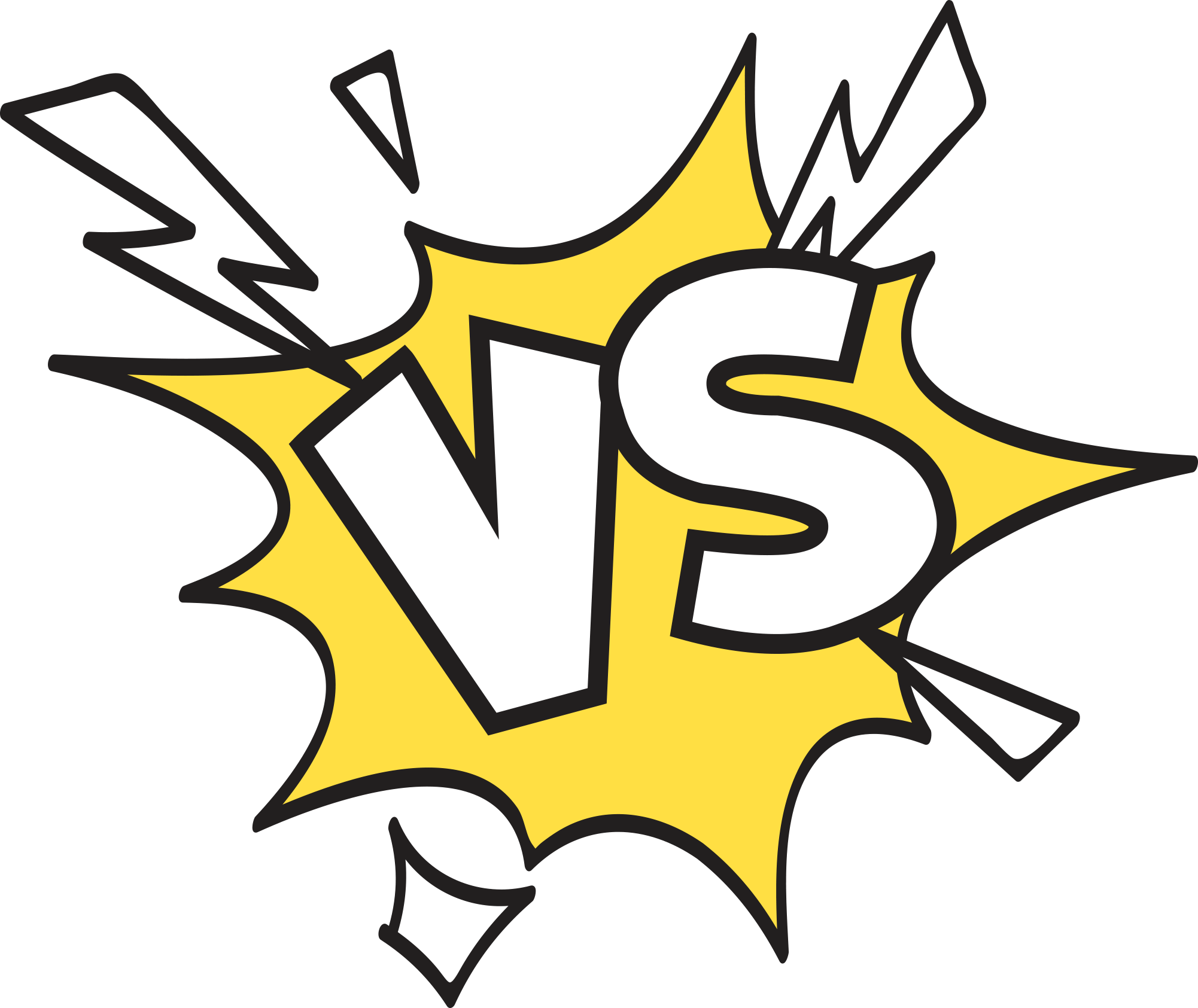 Yellow Comic Burst with Bold VS Lettering