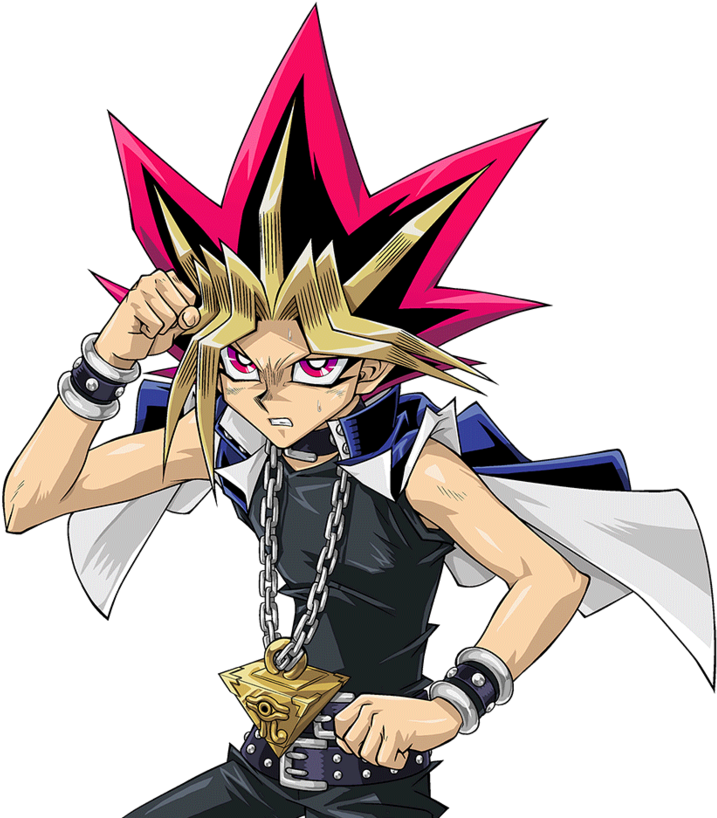 Yami Yugi Anime Character with Spiky Pink Hair