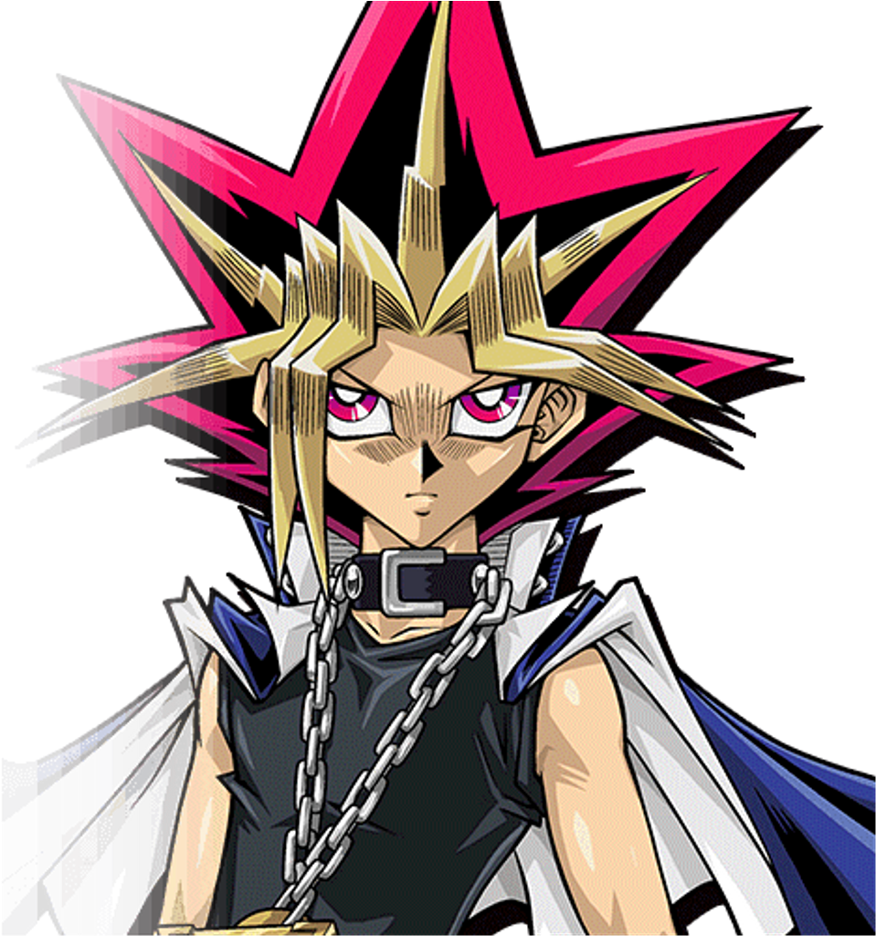 Anime Character with Spiky Gold and Pink Hair