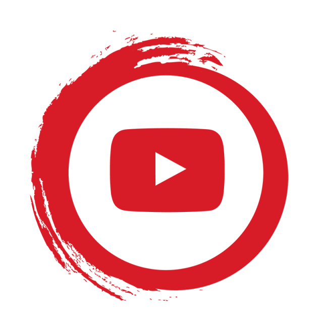 Red Brush Circle YouTube Play Icon