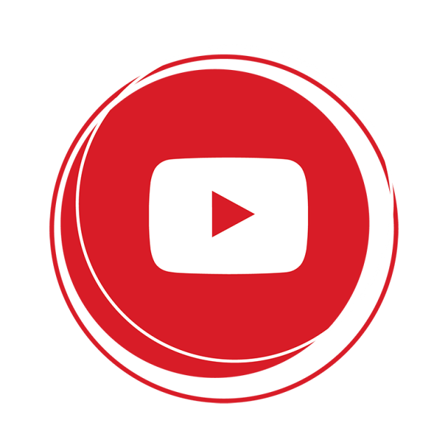 Red Circle YouTube Icon with Ring Outline