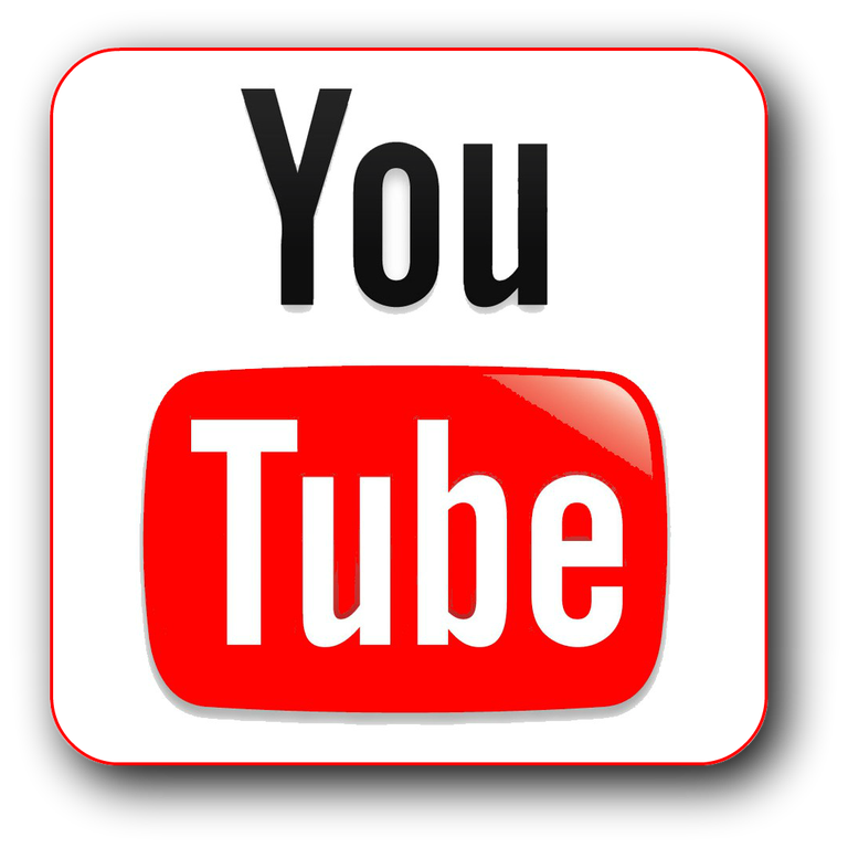 YouTube Logo on Glossy White Rounded Tile