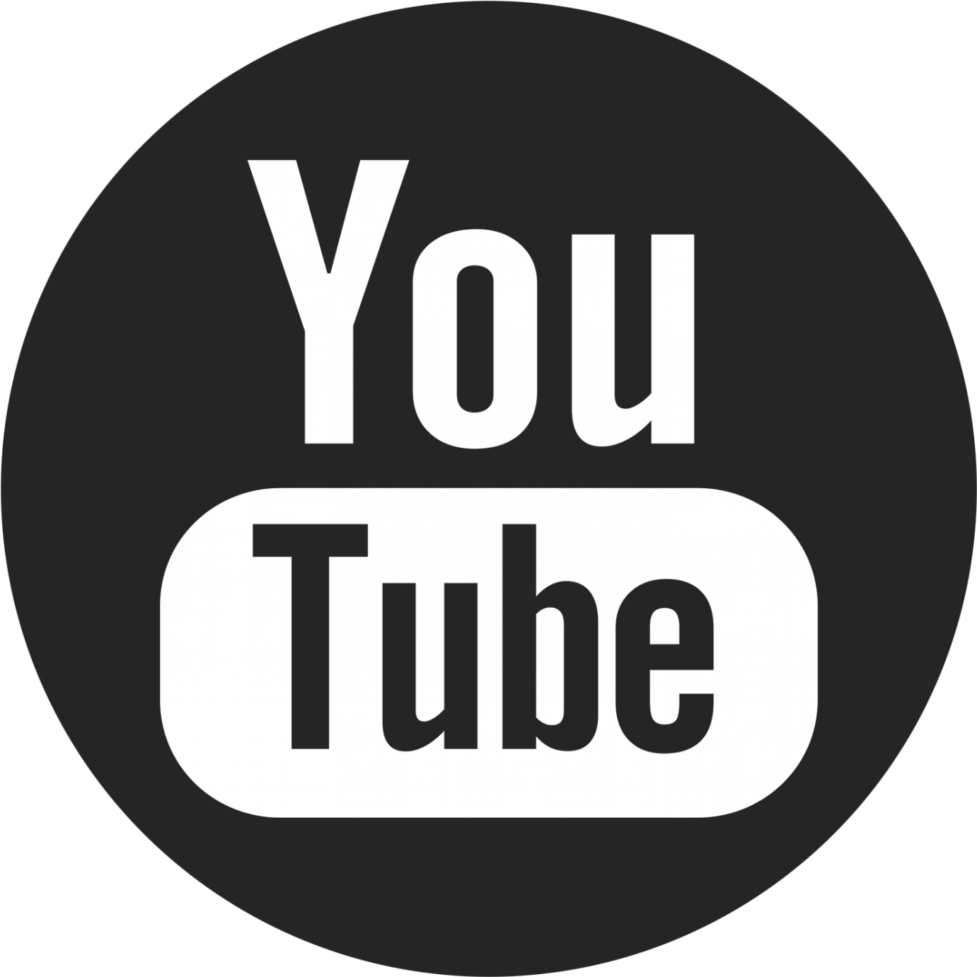 YouTube Logo in Black Circle