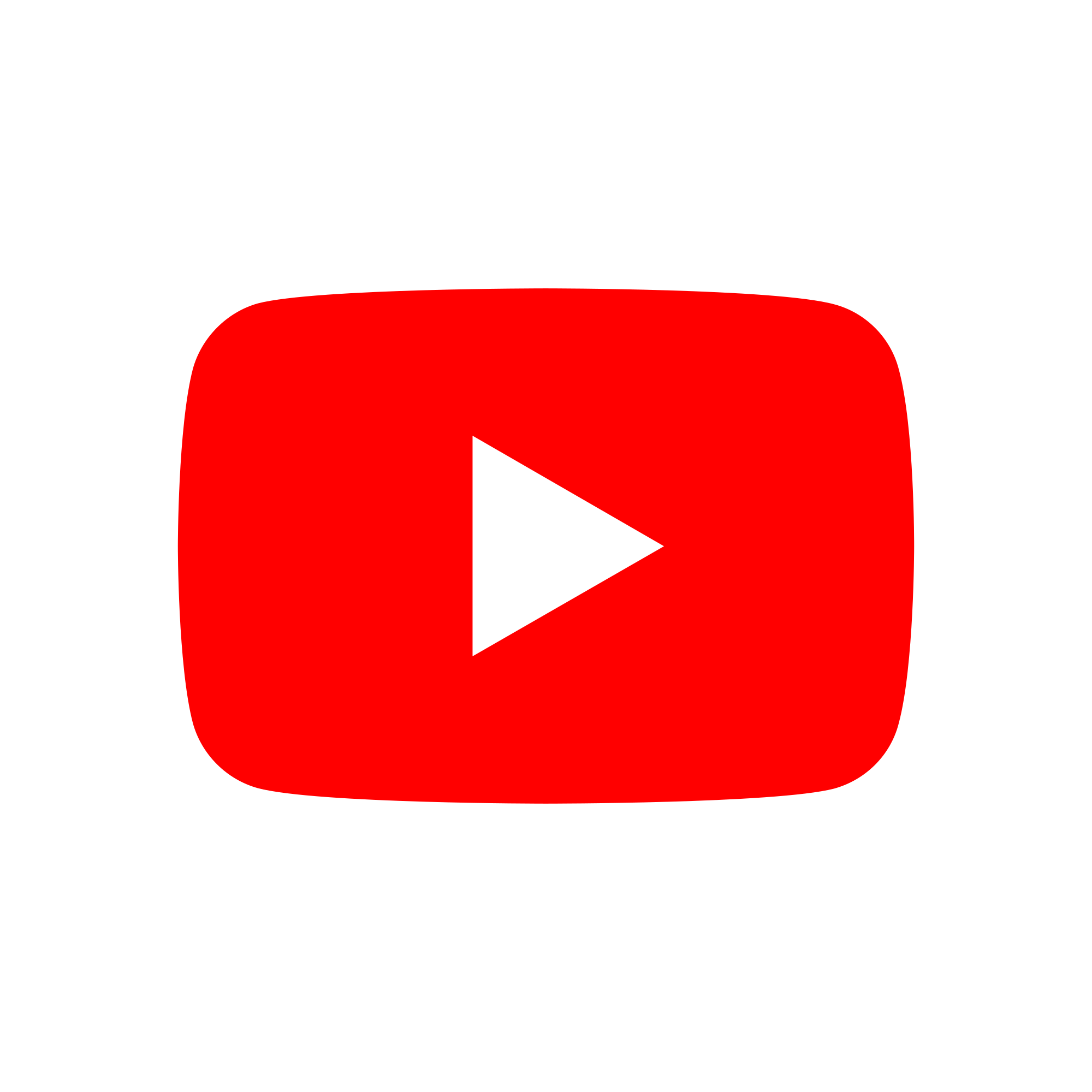 Red Play Button Icon with White Triangle