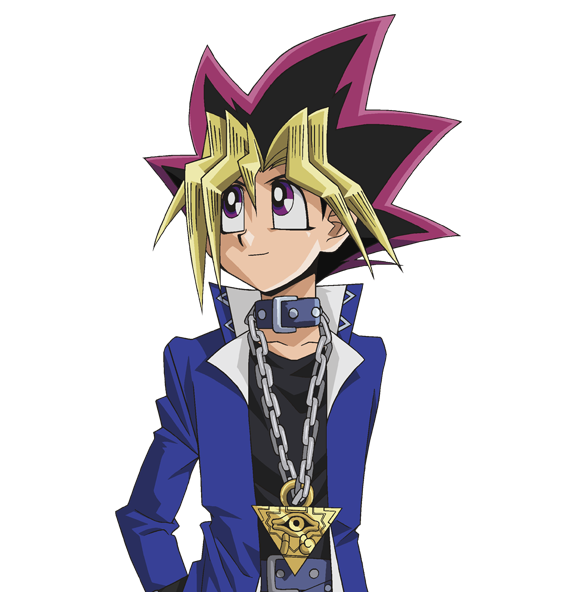 Yugi Muto Anime Portrait in Blue Jacket