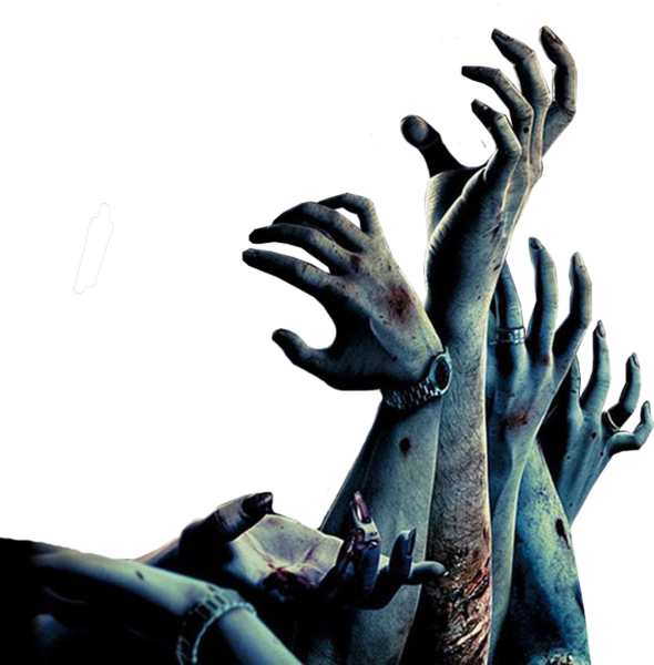 Pale Zombie Hands Reaching Upward Horror