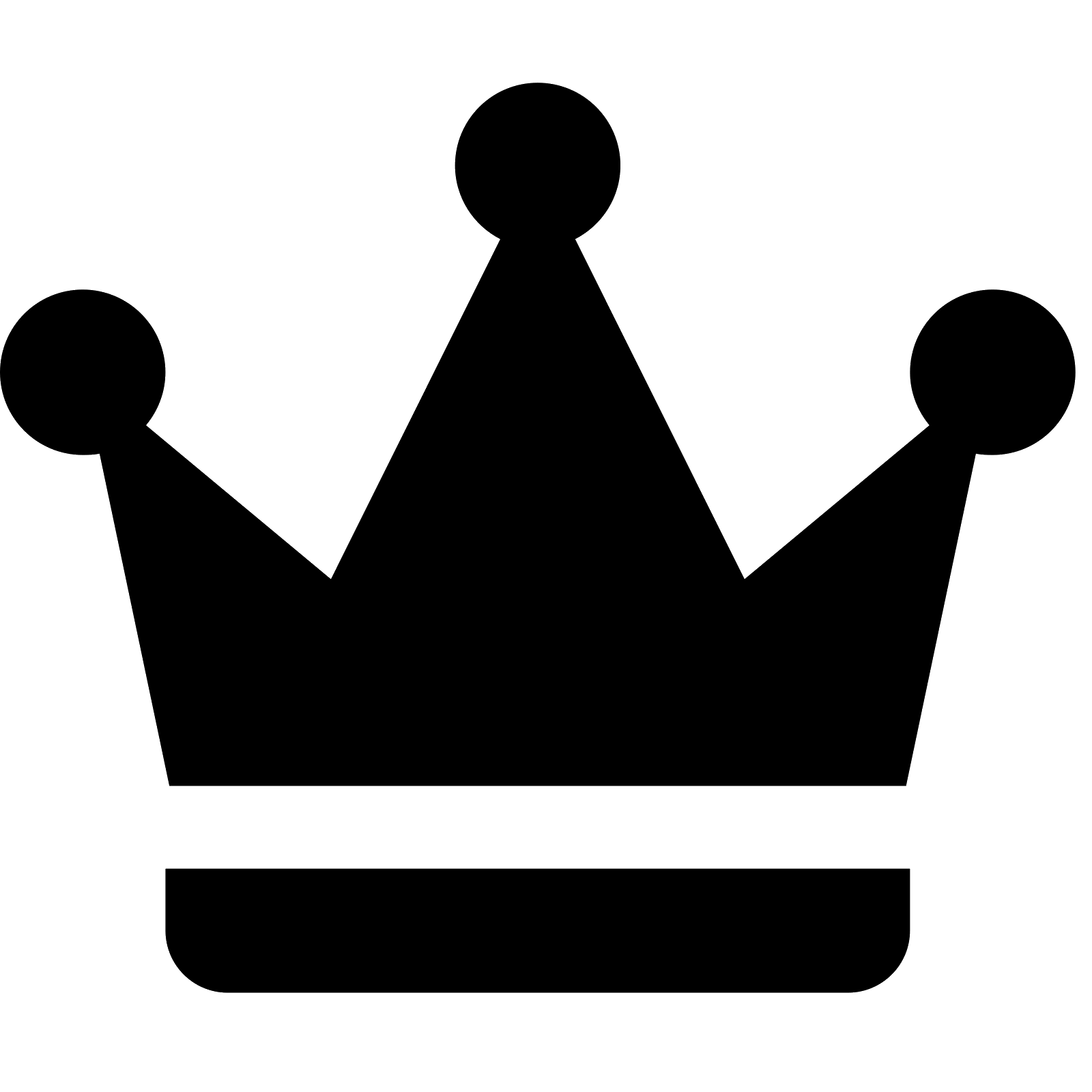 Solid Black Crown Silhouette Icon Design