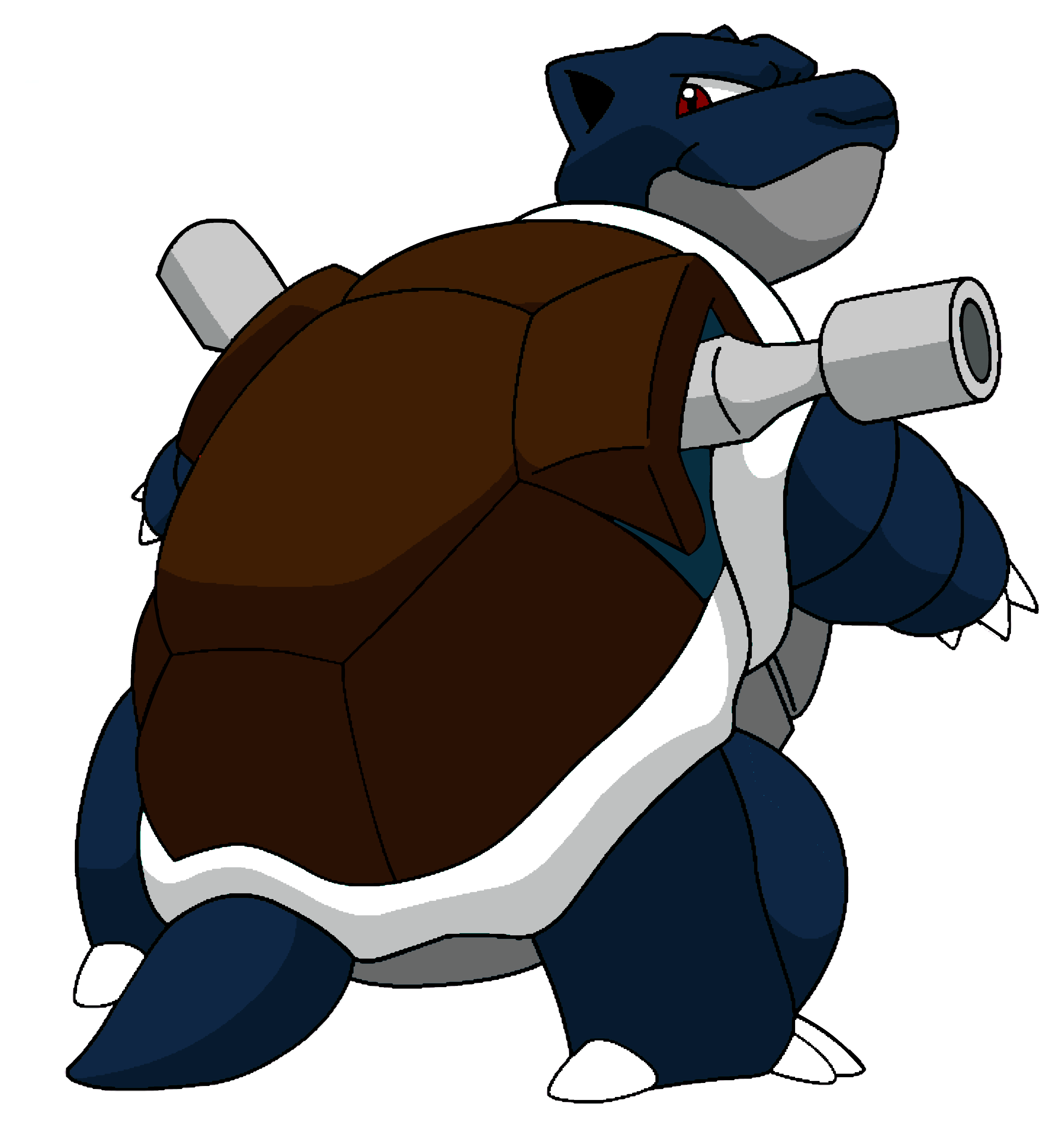Blastoise Turtle with Brown Shell and Water Cannons