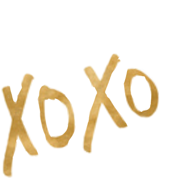 Hand-Brushed Gold XOXO Lettering Overlay