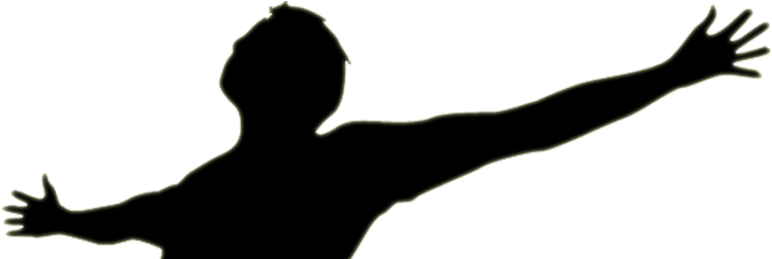 Black Silhouette of Person with Arms Outstretched