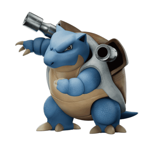 Blastoise Figure with Silver Water Cannons