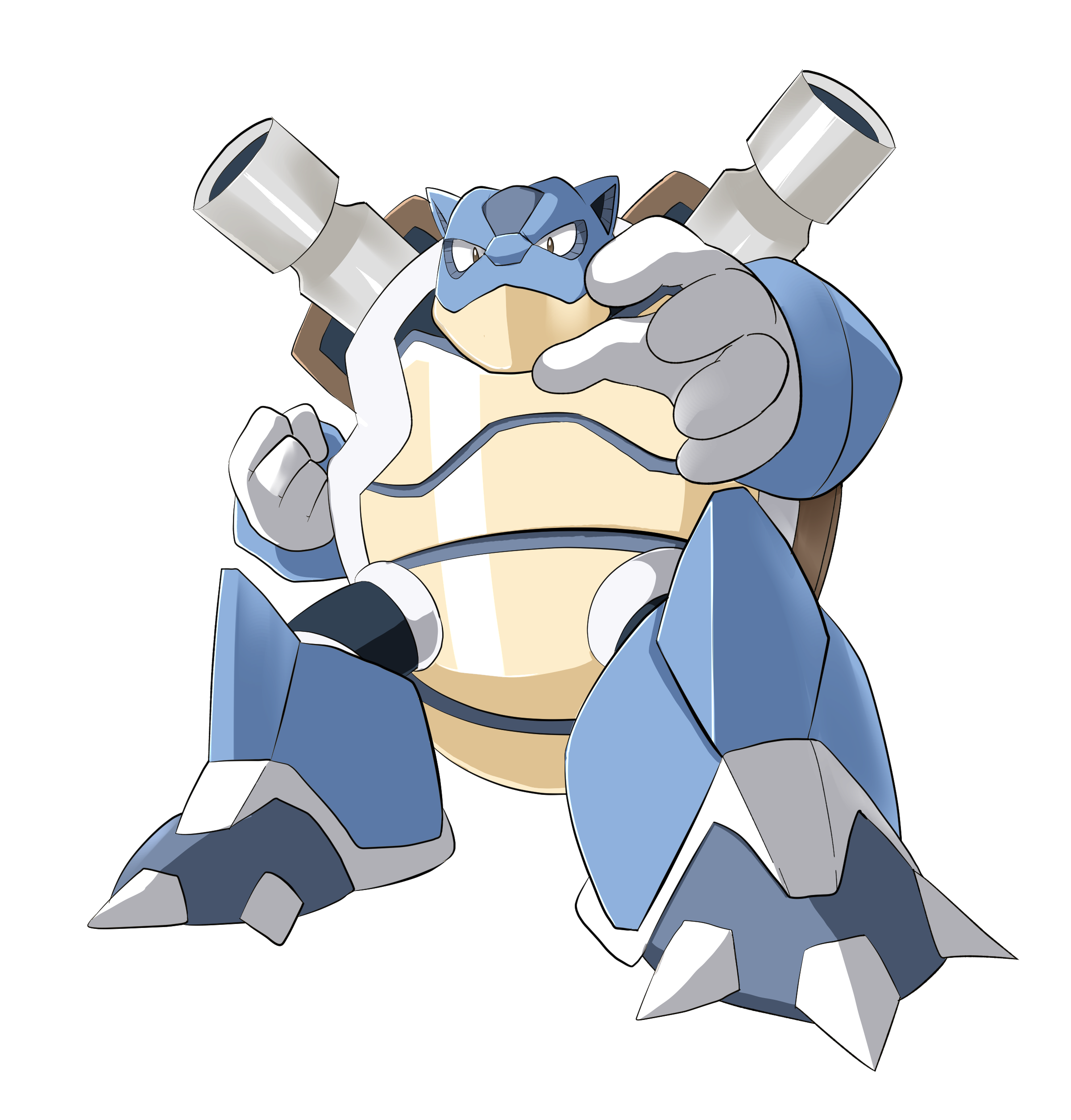 Blue Turtle Pokemon with Twin White Cannons