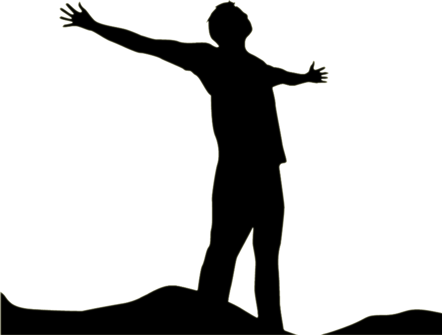 Arms Outstretched Man Black Silhouette