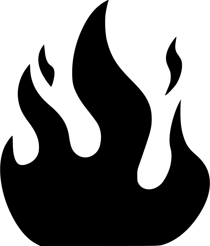 Solid Black Flame Silhouette Icon