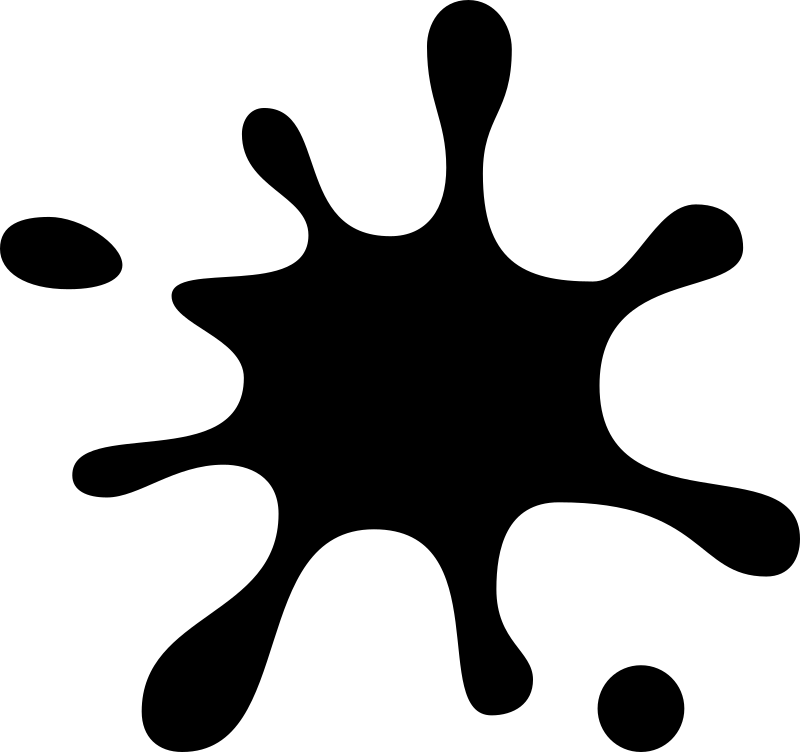 Solid Black Paint Splat with Droplets