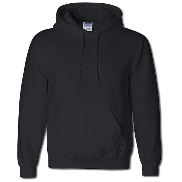 Black Pullover Hoodie with Kangaroo Pocket